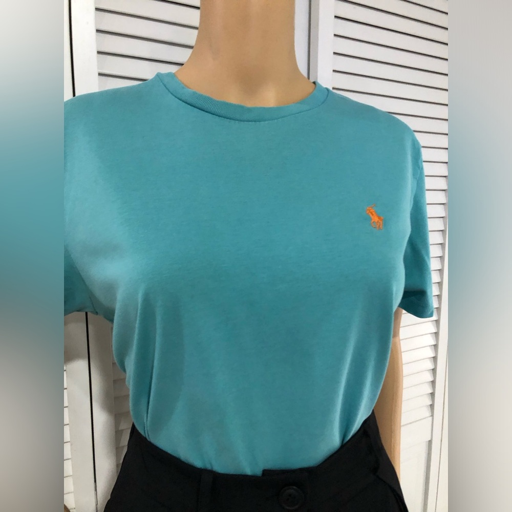 Polo by Ralph Lauren Teal Short Sleeve Tee with Orange Pony